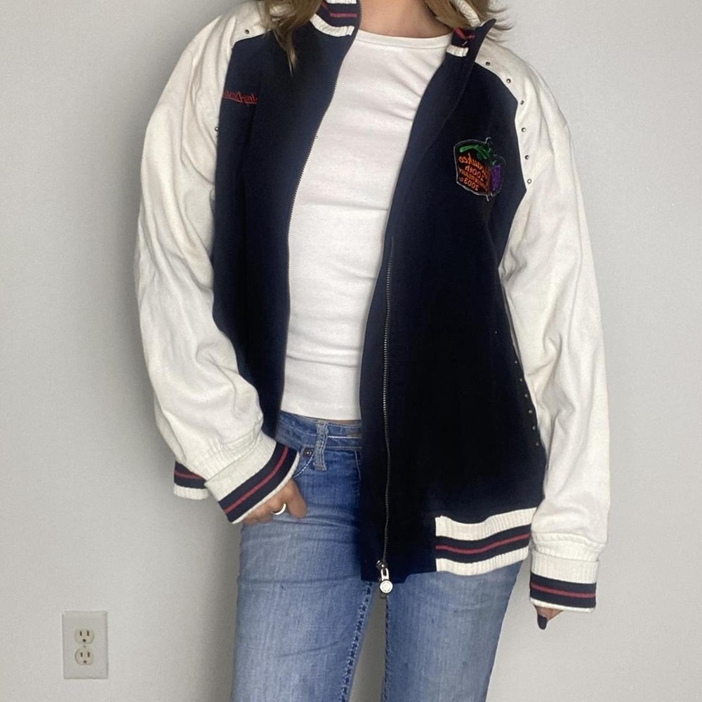 Vintage 90s Harley-Davidson varsity bomber jacket